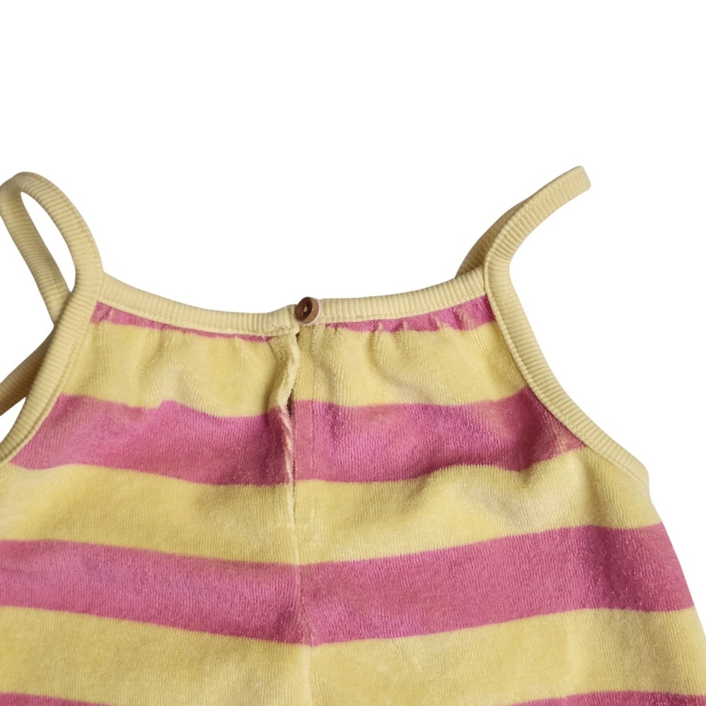 Zara Kids Pink Yellow Striped Terry Cloth Romper Sunsuit Size 4 Years 104cm - Picture 2 of 8